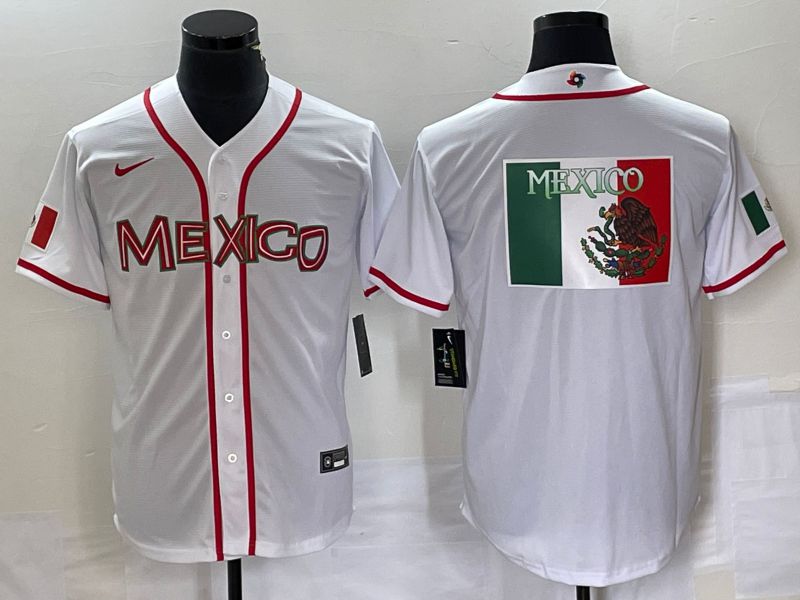 Men 2023 World Cub Mexico Blank White Nike MLB Jersey27->more jerseys->MLB Jersey